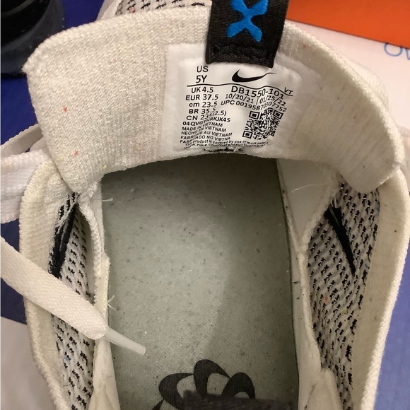 Nike Vapormax 2021 Flyknit White Photo Blue Kids 5y - Picture 10 of 11